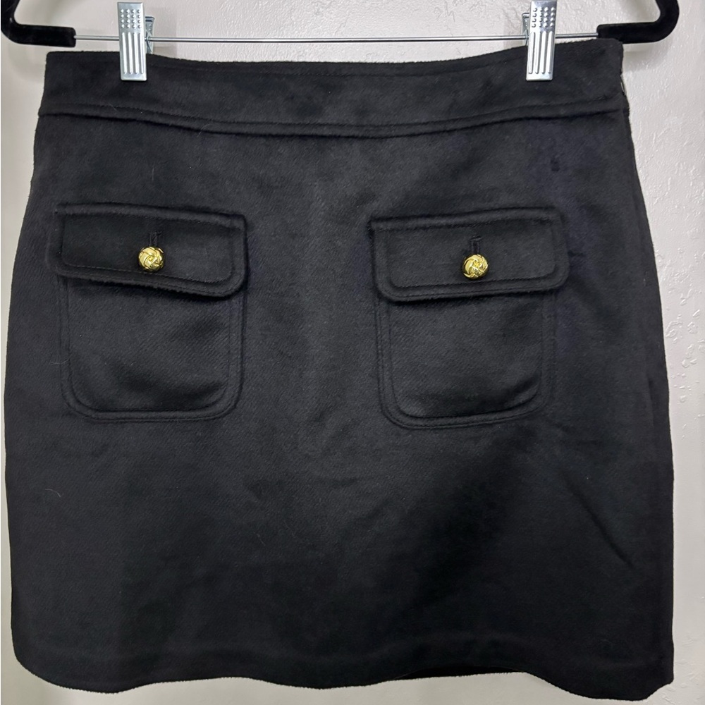 12-1. Women’s LOFT Black Mini Skirt with Gold Accents